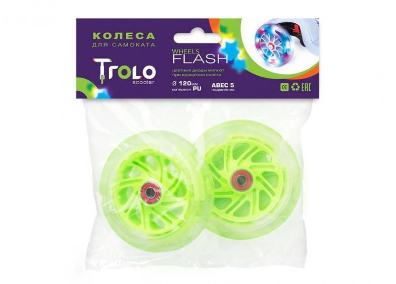 Купить Светящиеся колеса Trolo Front Зелен.