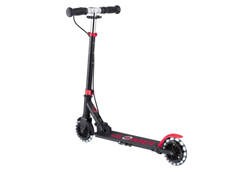 Купить Самокат Globber Flow Element Junior Lights Черно-красн.